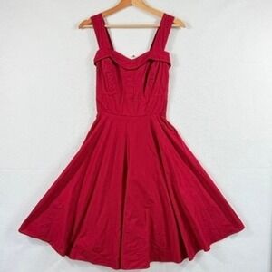Maggie Tang Dress Women XL Red Retro Rockabilly Pinup Swing Sweetheart Retro